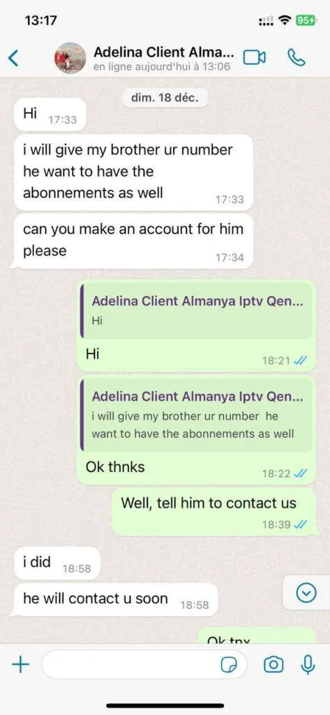 WhatsApp positive customer feedback on streaming stability